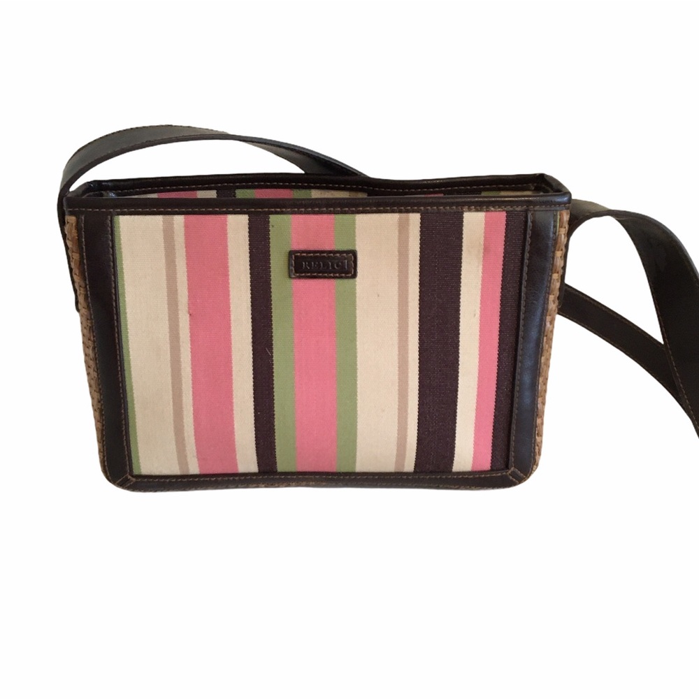 Relic Striped Canvas Shoulder Bag with Woven Trim